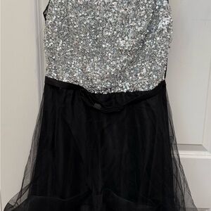 Sparkling Silver and Black Kids Dress